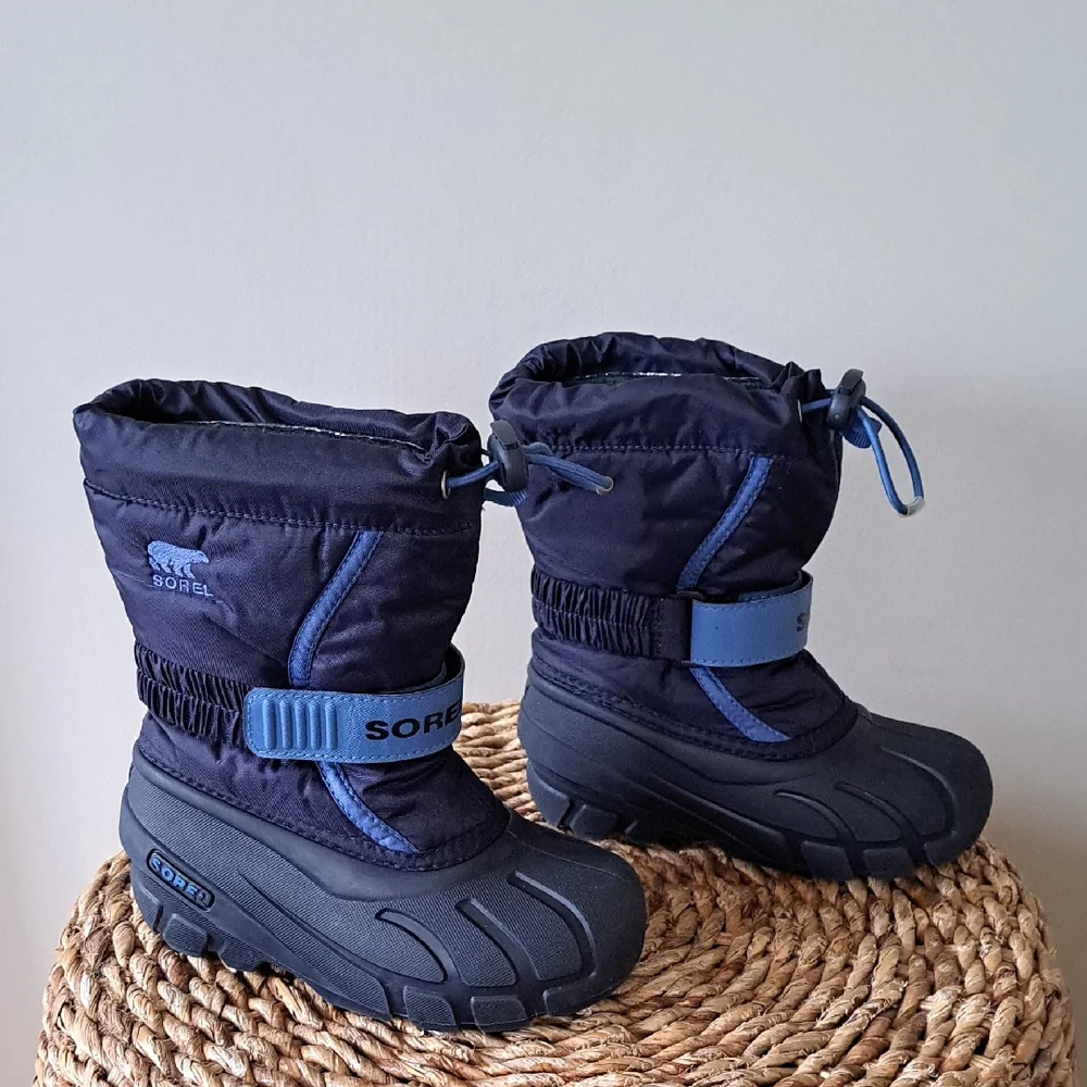 Sorel Youth Snow‎ Flurry Navy/Black Winter Waterproof/Insulated Boots 11